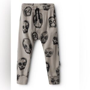 nununu Tan and Black Skull Print Kids Joggers